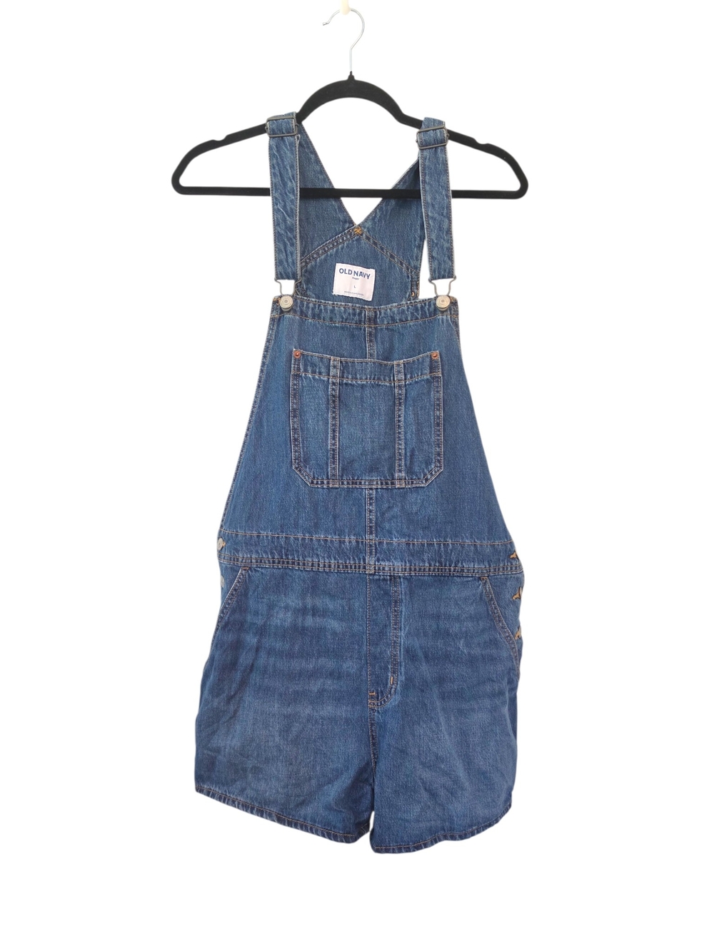 Old Navy Baggy Blue Denim Short Overalls Size Large
